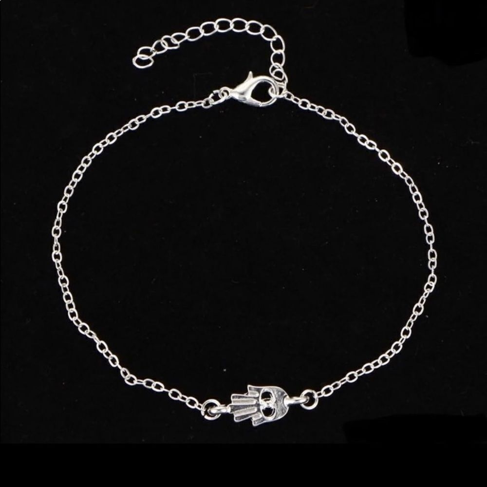 NEW Fatima hamsa Palm bracelet, protection bracelet, hamsa anklet, silver